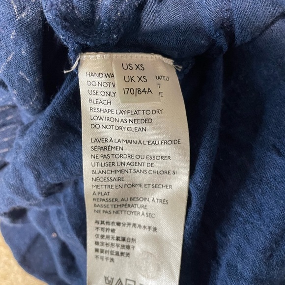 Free People indigo dreams embroidered tunic top blue oversized fit women’s xs - Picture 7 of 8